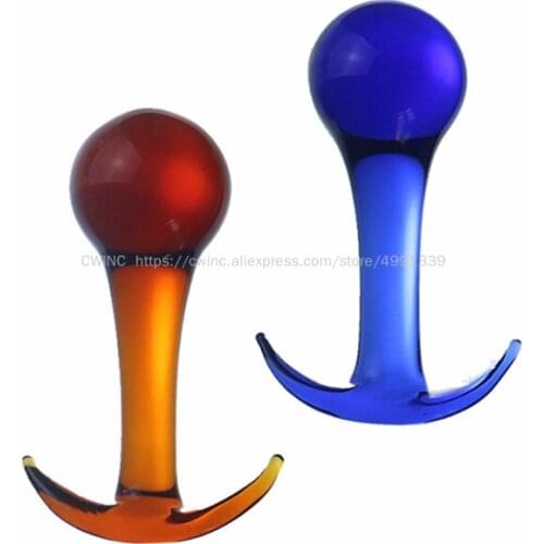 CW0181 Round Bead Glass Anus Plug Anal Plug Butt Sex Toy for Beginners