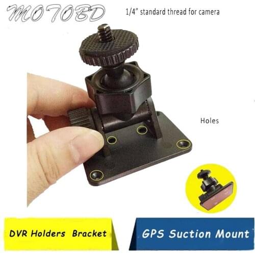 Black 360 Degree Rotating 1/4'' Screw Car Camera Mount 3M Sticker DVR Holders Bracket with Hole Drop Shipping