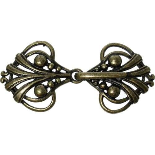DoreenBeads Copper Hook Clasps Heart Antique Bronze 45mm(1 6/8")x 21mm(7/8"),5 Sets