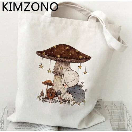 Mushroom shopping bag jute bag shopping eco handbag shopper grocery bag net reciclaje ecobag string grab