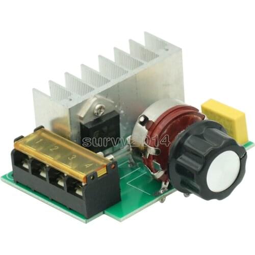 4000W 0-220V AC SCR Electric Voltage Regulator Motor Speed Controller Dimmers Dimming Speed With Temperature Insurance