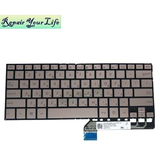 Hebrew Backlit Keyboard for ASUS UX360U UX360CA UX360UA C4160T UX430 with backlight 0KNB0-2626HE00 352HE13 original black gold