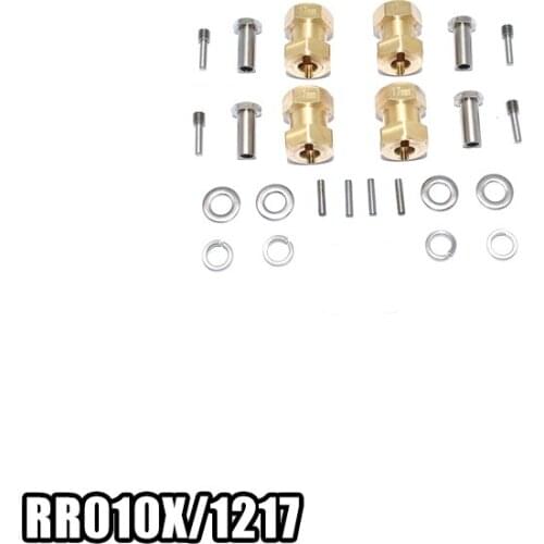 Brass Wheel Hex Adapters 15mm 17mm for Axial WRAITH 4WD ROCK RACER RR10 BOMBER SMT10 GRAVE DIGGER AX90055 SMT10 MAX-D AX90057
