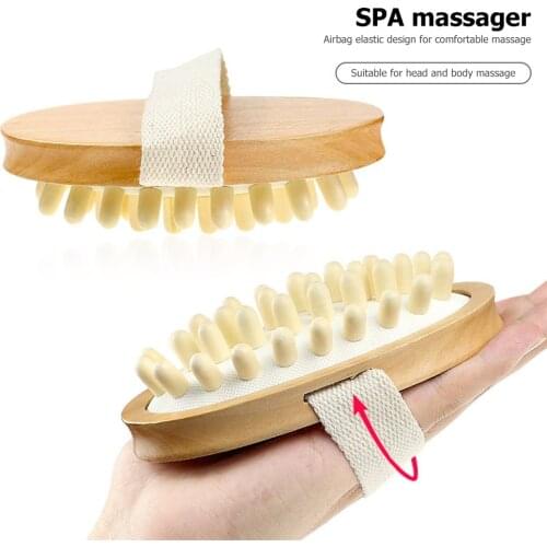 Shower Body Massager soothing body airbag wooden home essential oil SPA air cushion massage brush durable bath brush