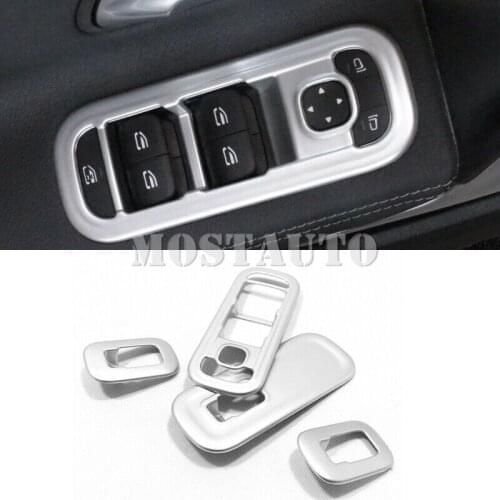 For Mercedes-Benz A-Class W177 2019 ABS Matt Car Inner Window Button Cover Frame 4pcs Car Accessories Interior Car Decor