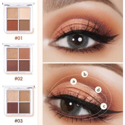 O.TWO.O 4 Colors matte Eyeshadow Palette Makeup Pigmented Eye Shadow Pallete High-intensity Long-lasting Make up Cosmetics