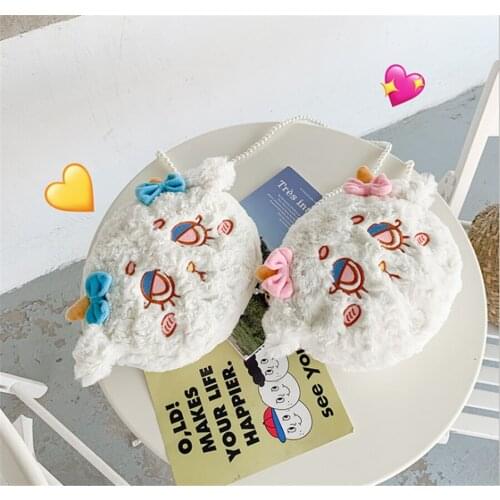 Lolita Rabbit Sheep Bag Cute Messenger Bag Kawaii Plush Handbag Baby Coin Purse Doll Bag Gift D540