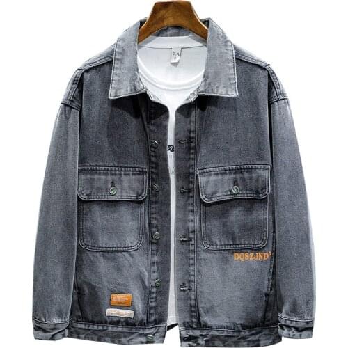 2021 new autumn Mens blue denim jacket Fashion high quality casual cotton denim jacket Oversize 5XL 6XL 7XL