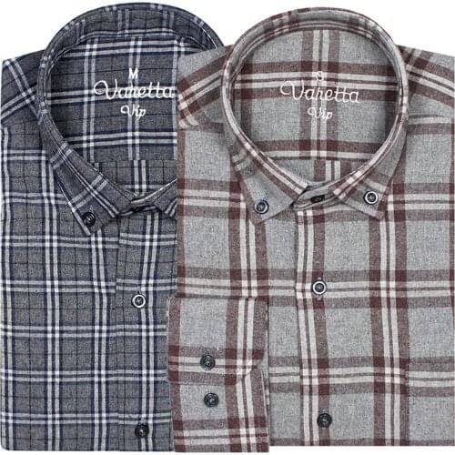 Autumn Winter Mens Shirt Long Sleeve Plaid Warm Thick Fleece Lined Shirt Fashion Soft Casual Flannel Shirt Top by Varetta Turkey