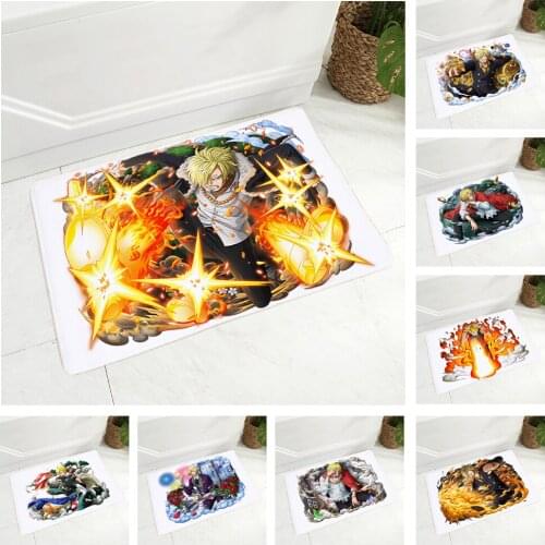 One Piece Japan Anime Vinsmoke Sanji Floor Mat for Bedroom Non-Slip Decor Dining Hall Doormat Super Soft Flannel Carpet 40x60cm