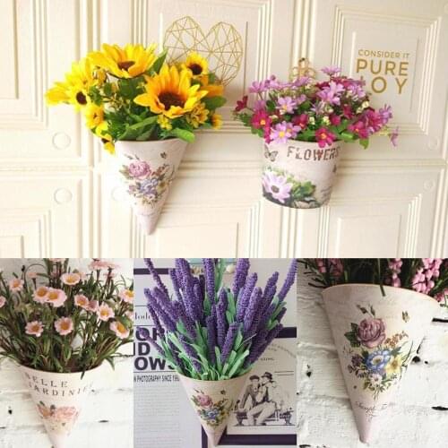 Wall Hanging Planter Flower Pot Plant Pots Basket Holder Artificial Hanging Pots Balcony Garden Home Wedding Decoration