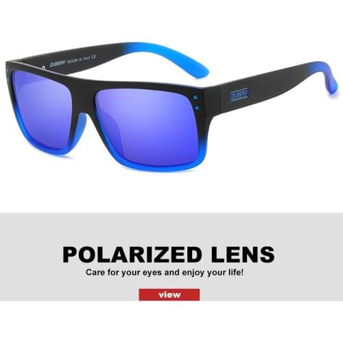 New DUBERY Brand Mirror Polarized Sunglasses Men Outdoor Sport Square Sun Glasses Male Shockingly Colors UV Driving Goggles CE