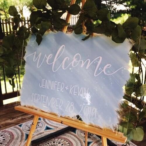 Personalized Names And Date Acrylic Wedding Welcome Sign Custom Wedding Signature Board Wedding Party Decor