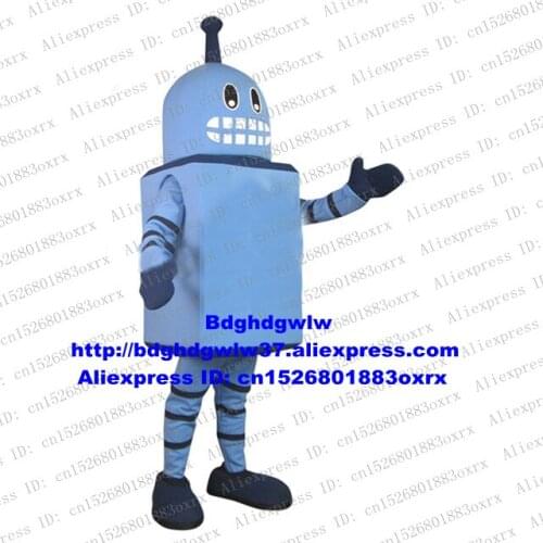 Planetarium Science Center Blue Robot Automaton Mascot Costume Adult Cartoon Character Grand Bodog Casino Exhibition zx2615