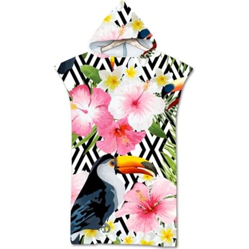 Tropical Plants Hooded Beach Towels Bathroom Towel Sets Adult Bath Towel Kids Swimming Toucan Beach towel Microfiber