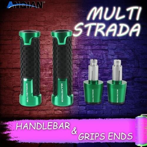 LOGO whit "MULTISTRADA" For DUCATI MULTISTRADA 620 950 1000 1200S Moto CNC Handlebar Grips and Handlebar Grips ends Accessories