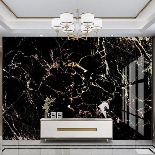 Modern Black Marble Wallpaper 3D Golden Line Mural Living Room TV Sofa Bedroom Luxury Home Decor Wall Painting Papel De Parede