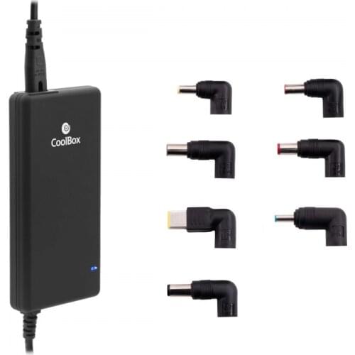 Universal laptop charger 90W, auto voltage, 14 tips included, Slim format, soft rubber touch, USB port