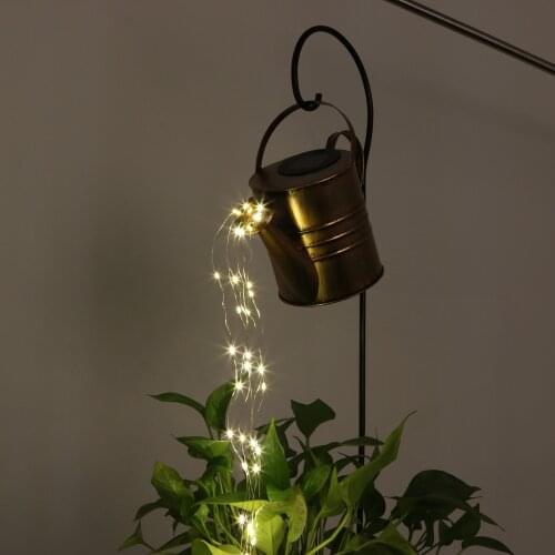 Watering Can Solar Waterproof LED Watering Can String Art Flash Light Twinkle Star Fairy String Garden Art Flash Lamp Lawn Decor