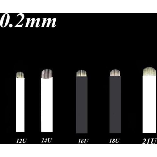 0.2mm Tattoo Needles u12 u14 u16 u18 u21 Lamina Tebori Flex Microblading Pin Manual Pen Permanent Makeup Eyebrow Stainless Steel