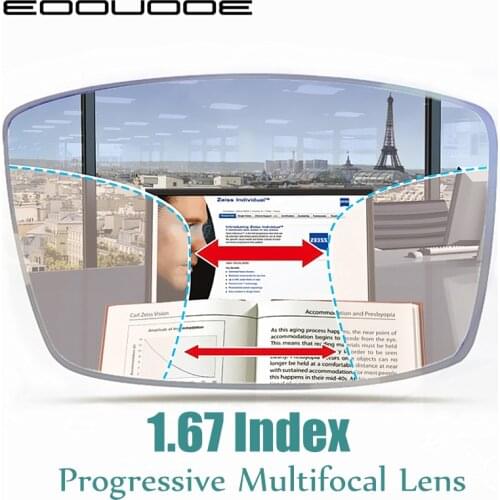 1.67 Index Progressive Lenses Free Form Multifocal Aspheric Resin Optical Prescription Brand Eye Glasses Lenses