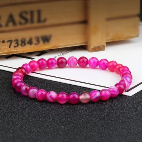 6mm Beads Bracelet For Women Natural Striped Agates Onyx Stone Yoga Healing Balance Bracelets Bangles Men Handmade Charm Jewelry