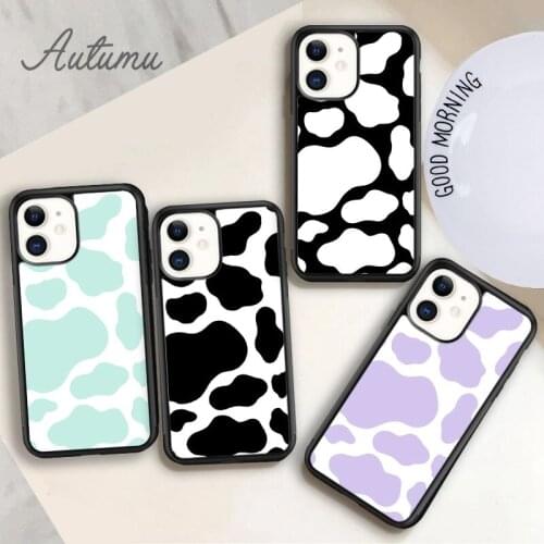 Cow Print Phone Case for iPhone 11 12 Pro Max mini X XR XS SE 2020 5 6S 7 8 Plus Samsung Galaxy S8 S9 S10 Cover shell