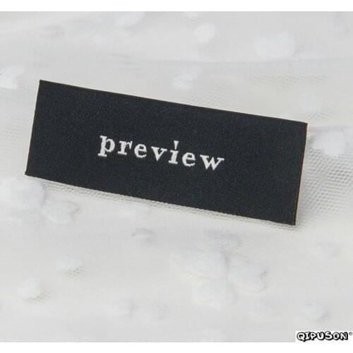 DH025 custom logo brand name woven clothing labels tags customized clothes garment etiquetas main label tag for clothing labels