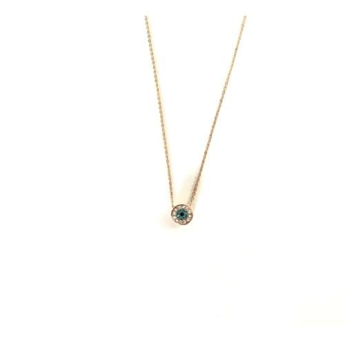 Devils Eye Round Rose Gold Necklace Female Clavicle Necklace Birthday Necklace