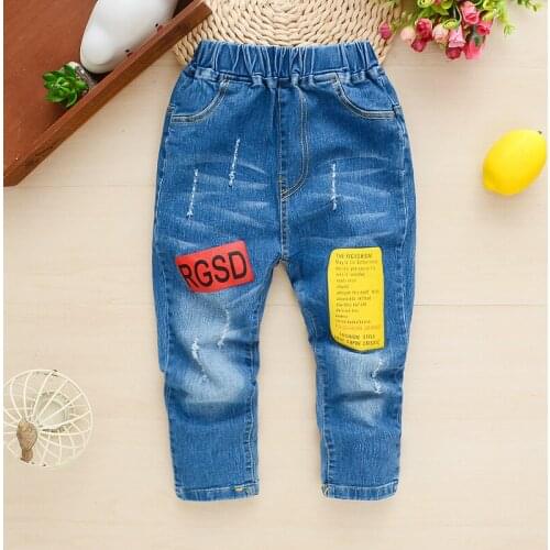 Boys Jeans Slim Denim Trousers Children Kids Stretch Jeans Young Boy Straight Cowboy Long pants