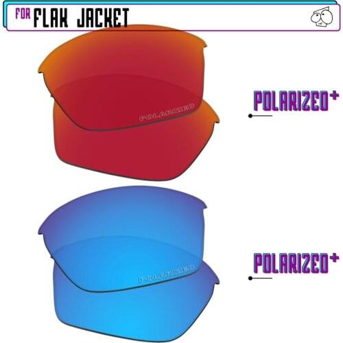EZReplace Polarized Replacement Lenses for - Oakley Flak Jacket Sunglasses - BlueP Plus-RedP Plus
