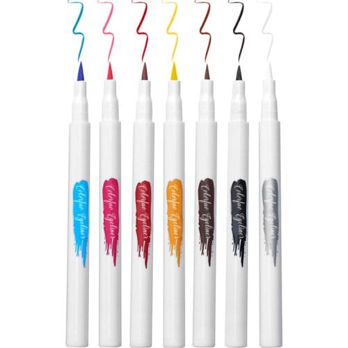 No Logo 7 Colors/box Makeup Colored Eyeliner Gel Pencil Kit Waterproof Color White Eye Liner Pen Make Up Cosmetics Yellow Blue