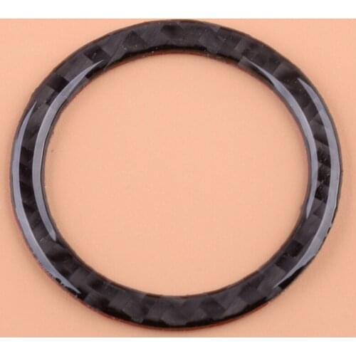 Carbon Fiber Black Engine Start Stop Button Ring Trim Fit for Toyota Camry 8th 2018 2019 Car Styling