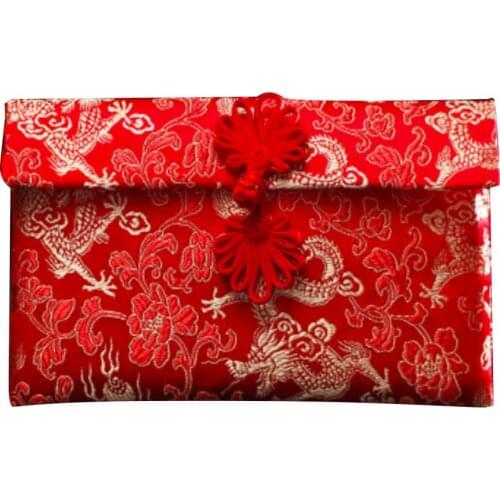 Chinese Style Retro Red Envelope Betrothal Gift Bag Exquisite Floral Money Pocket High-Grade Brocade Bags for Wedding New Year