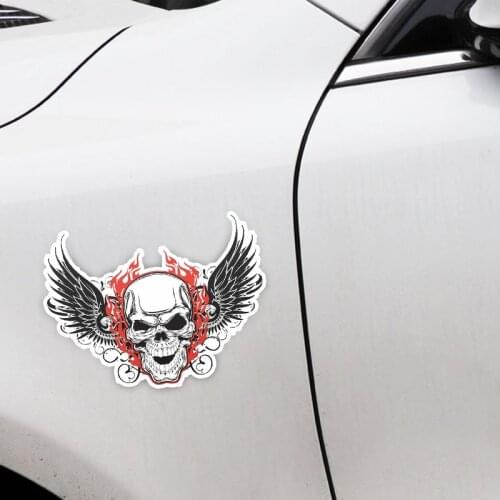 Creative Skull Wing Funny Body Helmet Motorcycle Car Sticker Anti-UV Waterproof Car Window Body Decorative Stickers Accessories