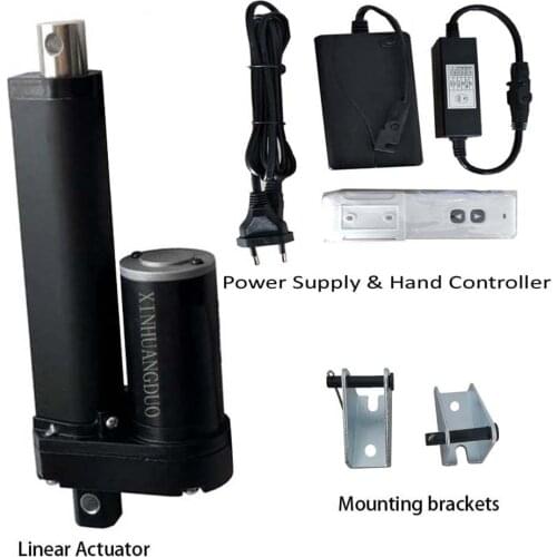 24v 25mm-1000mm Stroke Linear Actuator + Power Supply + Wireless Remote + Mounting Brackets For Electric Bicycle
