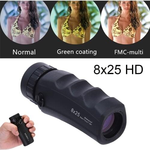 2021 HD Monocular Telescope Binoculars 8x25 Eyepiece Focus Optical Bak4 Prism Binoculo Tourism High Clarity For Camping