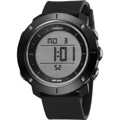 OHSEN Men Outdoor Sports Electronic chronograph 2020 New Mens Watches Big Dial Digital 50M waterproof Digital LED Wrist Watches