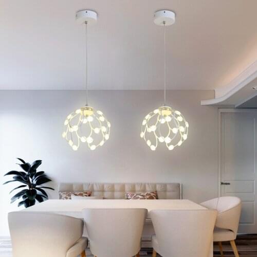 Nordic chandelier simple dining room living room kitchen bar lighting decoration lamp single head spherical glass lamp LB12166