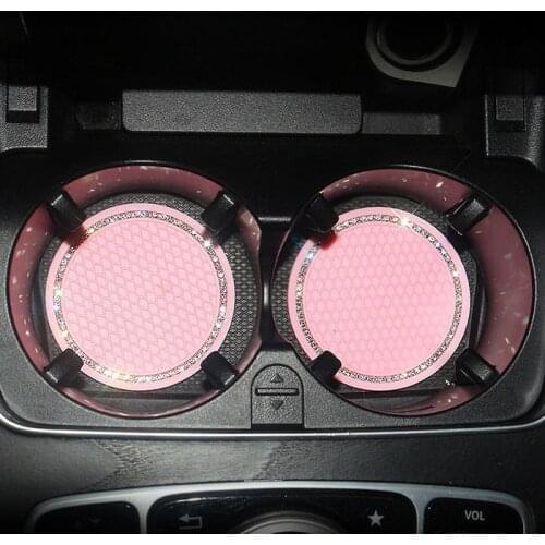 2pcs Car Coaster Water Cup Bottle Holder Anti-slip Pad Mat Silica Gel For Interior Decoration Car Styling Accessories