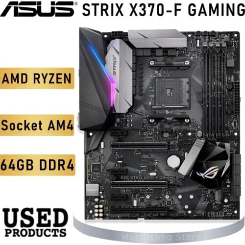 Socket AM4 Asus ROG STRIX X370-F Gaming Motherboard AMD X370 DDR4 64GB PCI-E 3.0 M.2 Original Desktop Asus X370 Mainboard Used