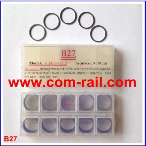 Injector adjusting shims B27, shim size: 1.50mm-1.69mm, each size 10pcs, total 200pcs