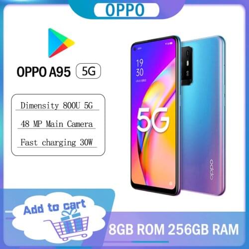 New Original OPPO A95 5G SmartPhone 8GBROM 256GBRAM 6.43'' Super AMOLED Screen 30W Fast Charger VOOC 48MP Camera google Play NFC