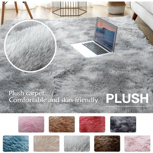 Plush Carpet for Living Room Fluffy Rug Thick Bed Room Carpets Anti-slip Floor Gray Soft Rugs Tie Dyeing Velvet Kids Room Mat