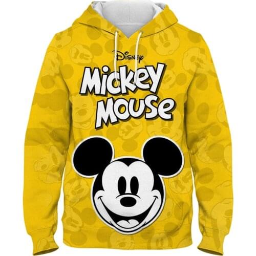 Disney Anime Hoodie for Men Mickey Mouse Print Jacket 3d Baseball Uniform Pullover Hoodie for Men and Women Children clothing