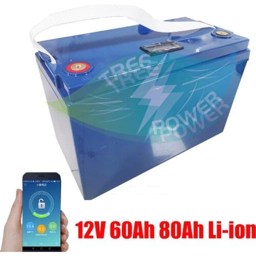 Waterproof 12v 80ah 60ah lithium ion battery 12v li ion batteria BMS 3S for diy 48v light scooter Solar energy +charger
