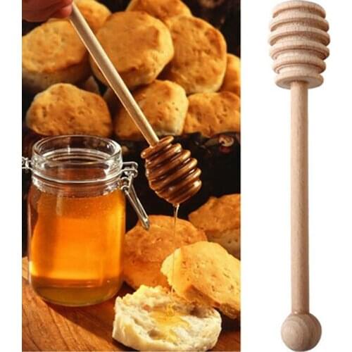 High Quality Mini Wooden Honey Stick Wood Stick Honey Stir Bar Mixing Handle Jar Spoon Honey Spoon Stick Honey Stirring Rod