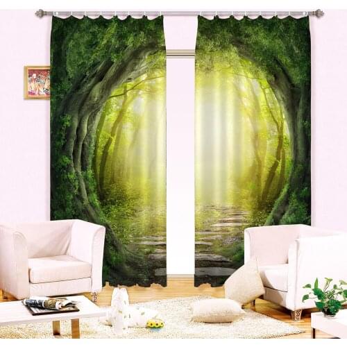 Upscale Hotel Curtains 3D Printing Writing Fairy Tale Forest Shading Curtain All High-quality Goods Hot Style Quality
