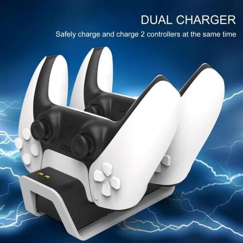 Gamepad Charger for PS5 Dual Ports Joystick Controller Type-c Charging Dock Adapter Short Circuit Protection Gaming Accessory