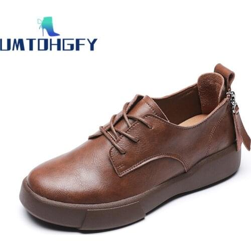 Female Autumn Spring Shoes British Style 2022 New Thick-soled Genuine Leather College Style Casual Loafers Student Shoes Girls